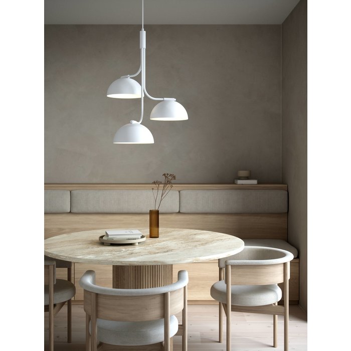 Nula - 3 Light White Scandi Cluster Pendant