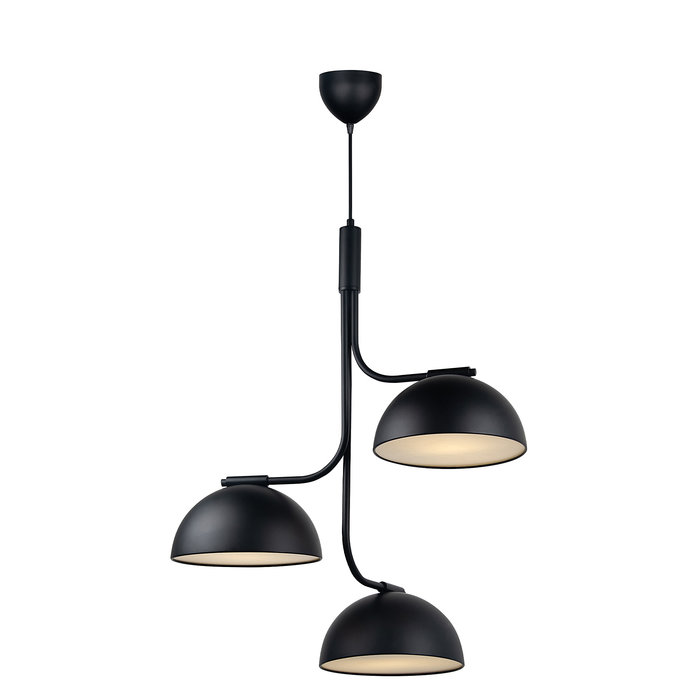 Nula - 3 Light Black Scandi Pendant