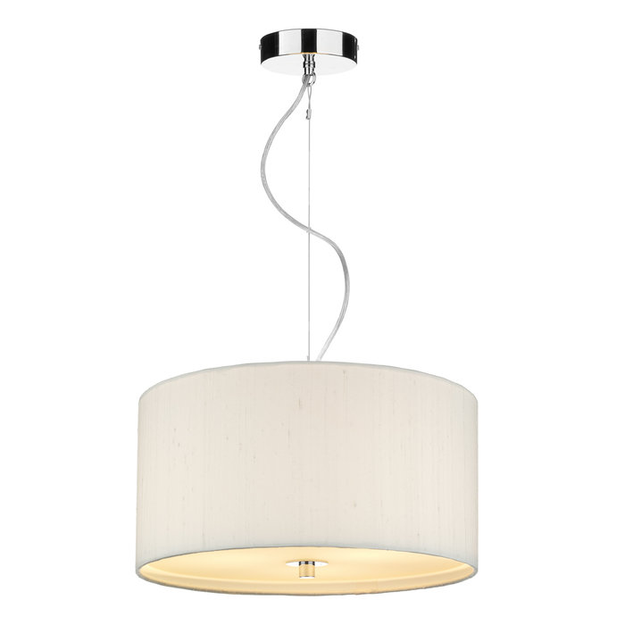 Rana - 3 Light Polished Chrome Pendant with Bespoke Satin Shade