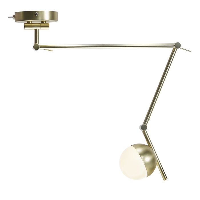 Teign - Brass & Opal Adjustable Scandi Wall Light/Pendant Light