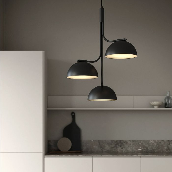 Nula - 3 Light Black Scandi Pendant