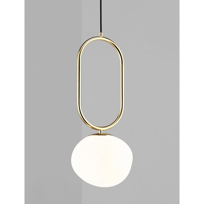 Cherish - Shaped Opal and Brass Large Scandi Pendant