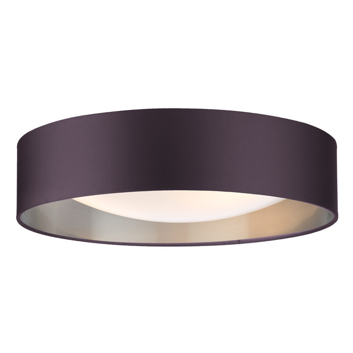 Rheia - 2 Light Flush Light with Bronze Lining & Bespoke Linen Shade