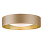 Rheia - 2 Light Flush Light with Gold Lining & Bespoke Linen Shade