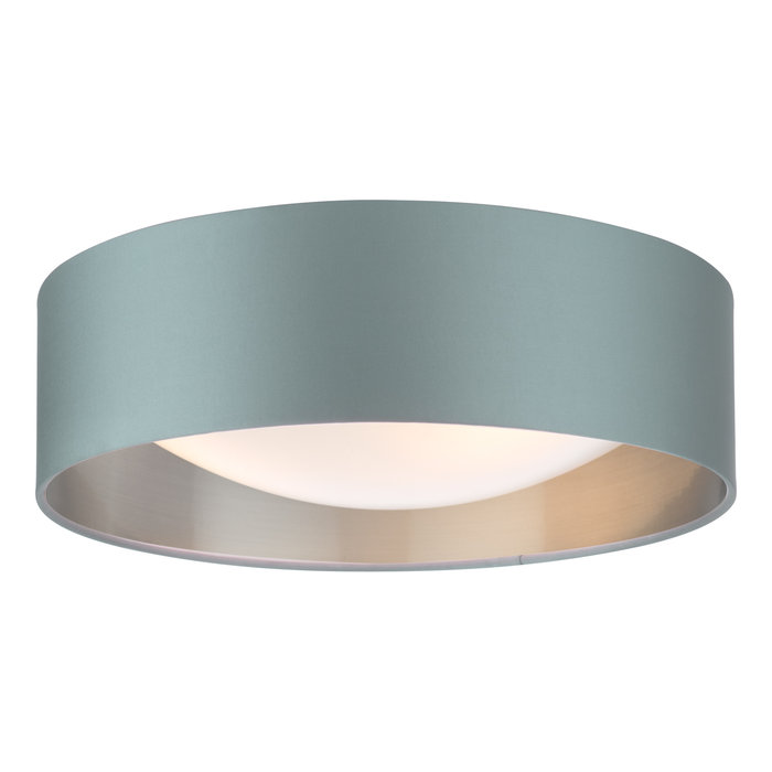 Rheia - 3 Light Flush Light with Bronze Lining & Bespoke Linen Shade