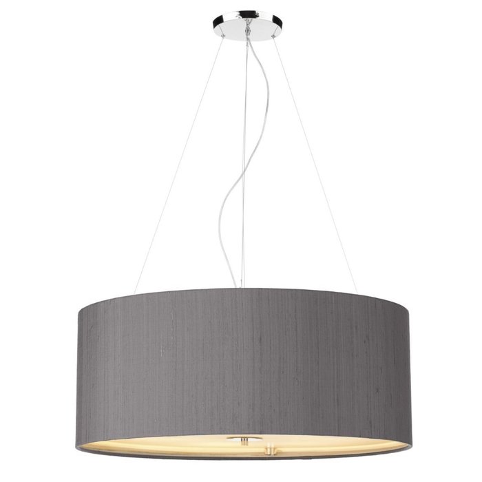 Rana - 6 Light Polished Chrome Pendant with Bespoke Satin Large Shade