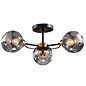 Deliah - 3 Light Smoked Glass Semi Flush Ceiling Light