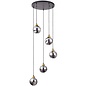 Deliah - 5 Light Smoked Glass Cluster Pendant Light