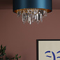 Harlie - Crystal and Chrome Flush Light with Bronze Lining & Bespoke Shade