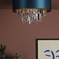 Harlie - Crystal and Chrome Flush Light with Silver Lining & Bespoke Shade
