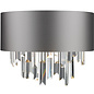 Harlie - Crystal and Chrome Flush Light with Silver Lining & Bespoke Shade
