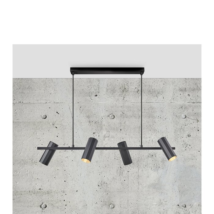 Alain - 4 Light Black Scandi Bar Pendant Light