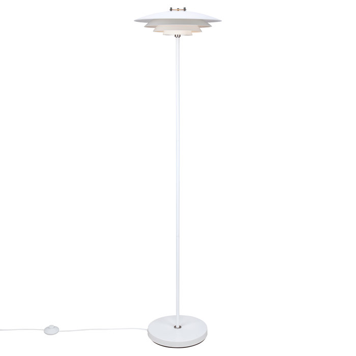 Classis - Louvred White Scandi Floor Lamp