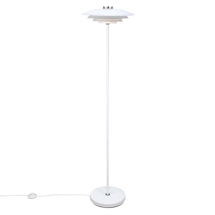 Classis - Louvred White Scandi Floor Lamp