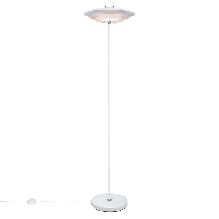 Classis - Louvred White Scandi Floor Lamp