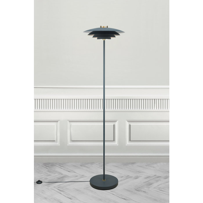 Classis - Louvred Grey Scandi Floor Lamp