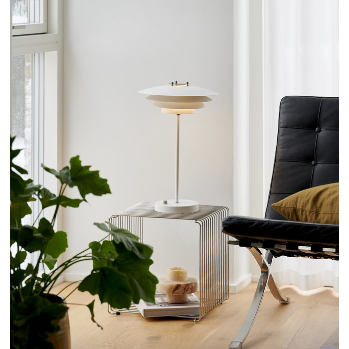 Classis - Louvred White Scandi Table Lamp