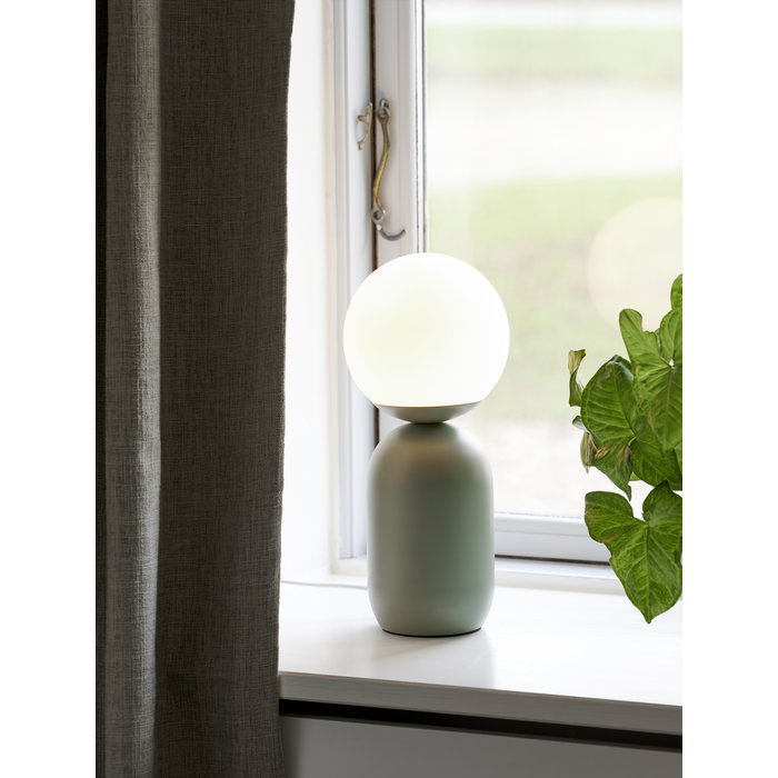 Nystan - Green and Opal Glass Scandi Table Lamp