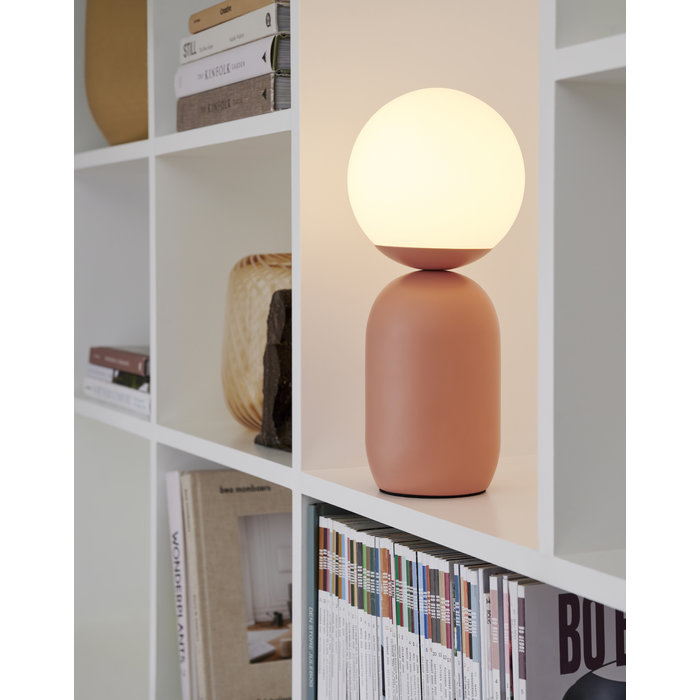 Nystan - Terracotta and Opal Glass Scandi Table Lamp