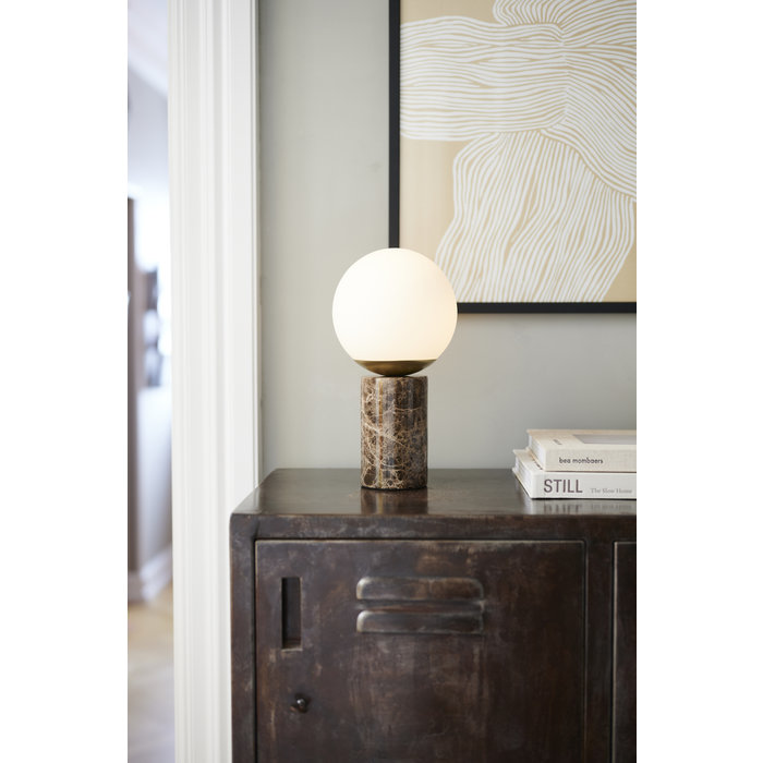 Tre - Brown Marble Scandi Table Lamp