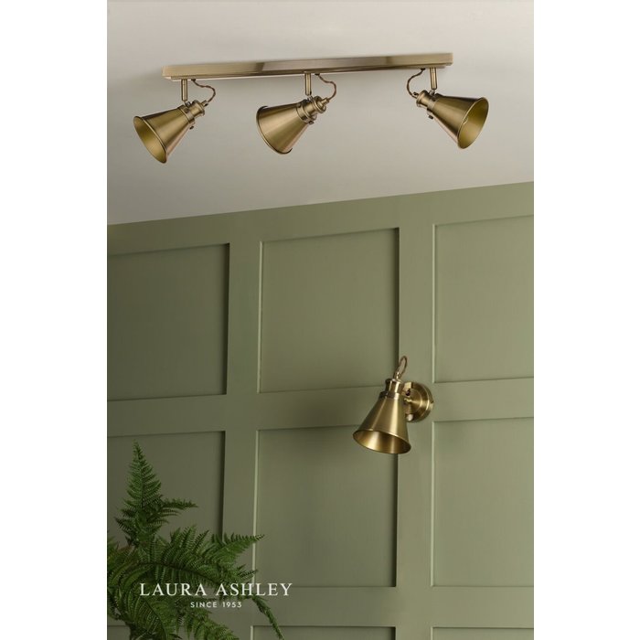 Rufus - Antique Brass 3 Light Bar Pendant - Laura Ashley