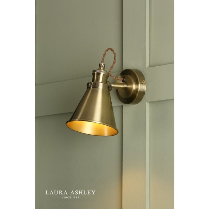 Rufus - Antique Brass Single Spotlight - Laura Ashley