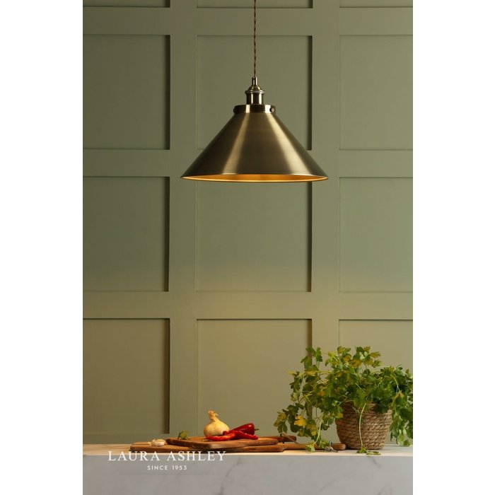 Rufus - Large Antique Brass Pendant - Laura Ashley