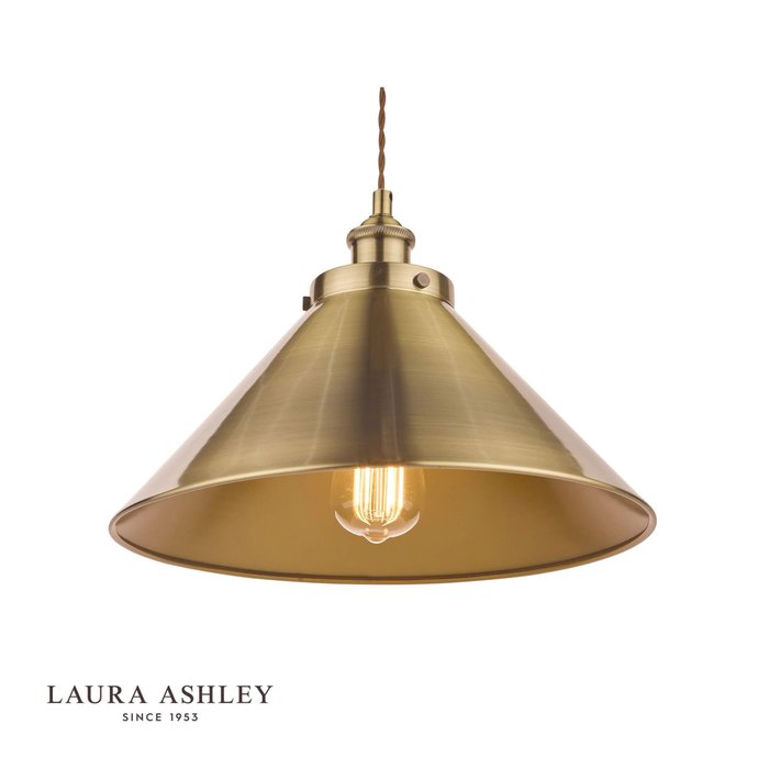 Rufus - Large Antique Brass Pendant - Laura Ashley