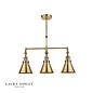 Rufus - Antique Brass 3 Light Adjustable Bar Pendant - Laura Ashley