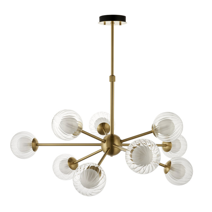 Beatrice - 9 Light Brass Armed Chandelier Pendant Light