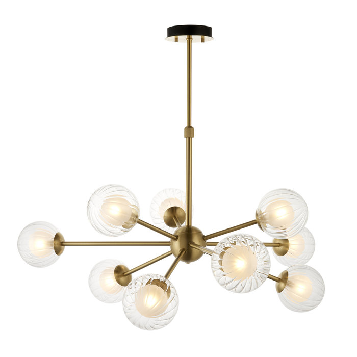 Beatrice - 9 Light Brass Armed Chandelier Pendant Light