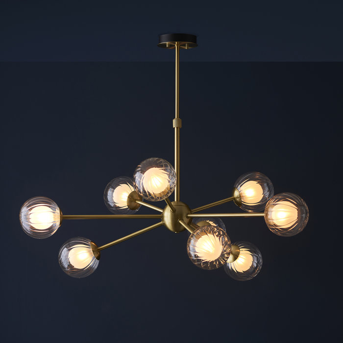 Beatrice - 9 Light Brass Armed Chandelier Pendant Light