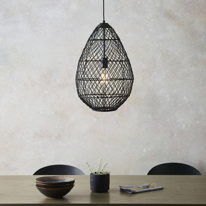 Bernard - Handmade Black Rattan Pendant