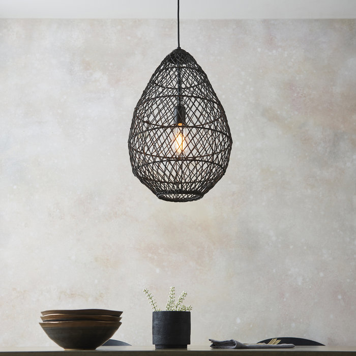 Bernard - Handmade Black Rattan Pendant