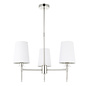 Selena - 3 Light Polished Nickel Armed Chandelier with White Shades