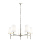 Selena - 5 Light Polished Chrome Armed Chandelier with White Shades