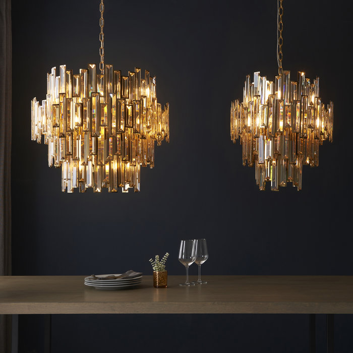 Victoria - Stunning Crystal & Gold 15 Light Pendant