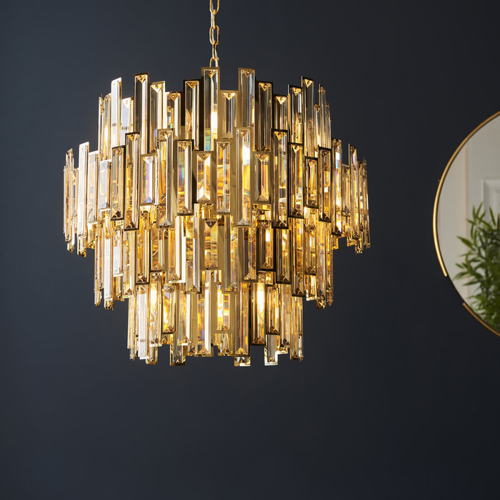 Victoria - Stunning Crystal & Gold 15 Light Pendant