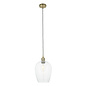 Una - Clear Glass and Antique Brass Pendant - Small