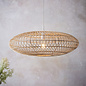 Bernie - Natural Rattan Oval Pendant - Large