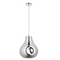 Artie - Bulbous Metallic Chrome Glass Pendant - Large