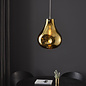 Artie - Bulbous Metallic Gold Glass Pendant - Large