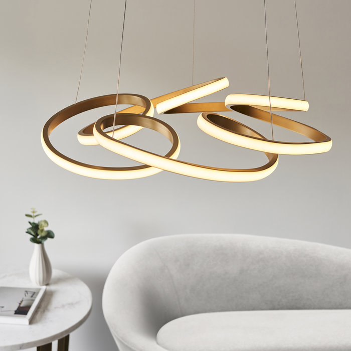 Volution - Spiral LED Gold Pendant Light