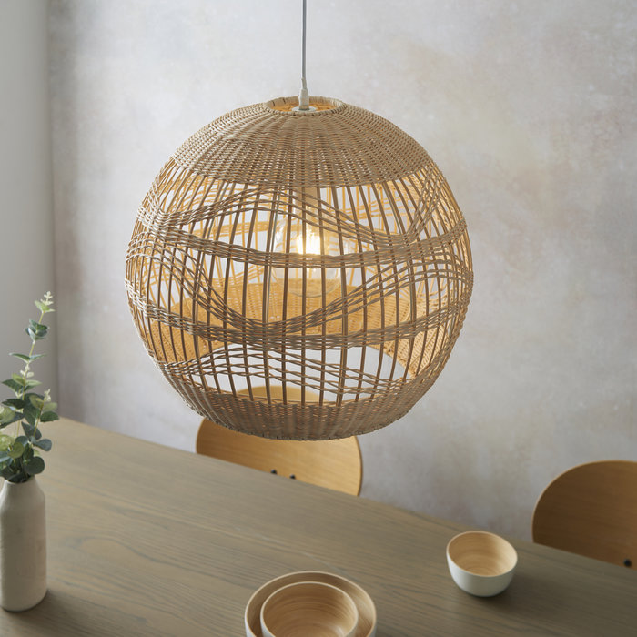 Rita - Handmade, Sustainably Sourced Rattan & Bamboo Globe Pendant