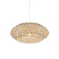 Rita - Handmade, Sustainably Sourced Rattan & Grey Oval Pendant