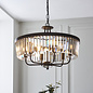 Beata - Round Black & Glass Ceiling Light