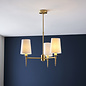 Selena - 3 Light Polished Satin Brass Armed Chandelier with White Shades