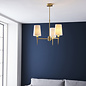 Selena - 3 Light Polished Satin Brass Armed Chandelier with White Shades