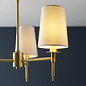 Selena - 3 Light Polished Satin Brass Armed Chandelier with White Shades