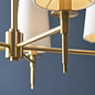Selena - 5 Light Polished Satin Brass Armed Chandelier with White Shades